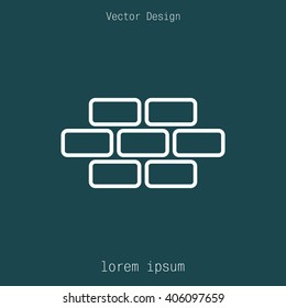 bricks (brickwork, masonry), line icon
