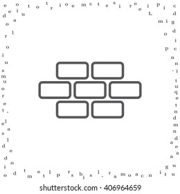 bricks (brickwork, masonry), line icon