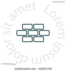 bricks (brickwork, masonry), line icon