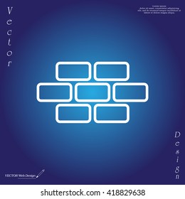 bricks (brickwork, masonry), line icon