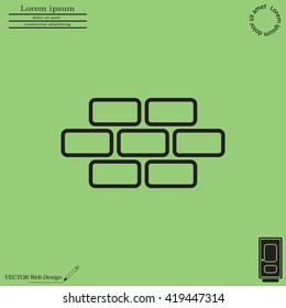 bricks (brickwork, masonry), line icon