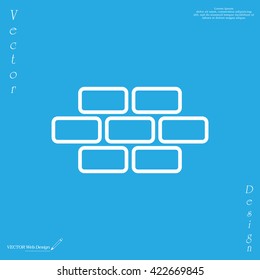 bricks (brickwork, masonry), line icon