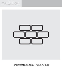 bricks (brickwork, masonry), line icon