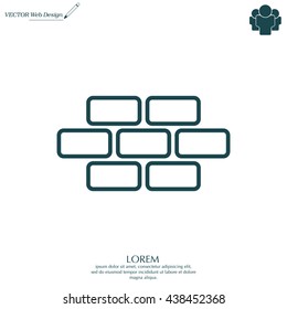 bricks (brickwork, masonry), line icon