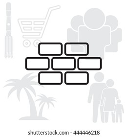 bricks (brickwork, masonry), line icon