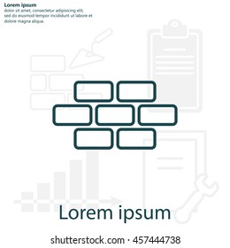 bricks (brickwork, masonry) line icon