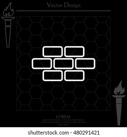 bricks (brickwork, masonry) line icon