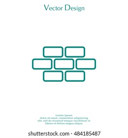 bricks (brickwork, masonry) line icon