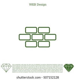 bricks (brickwork, masonry) line icon