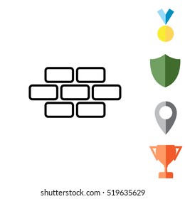 bricks (brickwork, masonry) line icon