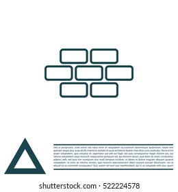bricks (brickwork, masonry) line icon