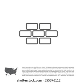 bricks (brickwork, masonry) line icon