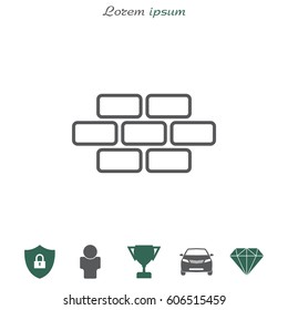 bricks (brickwork, masonry) line icon