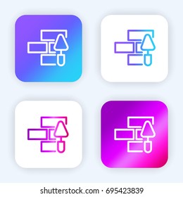 Bricks bright purple and blue gradient app icon