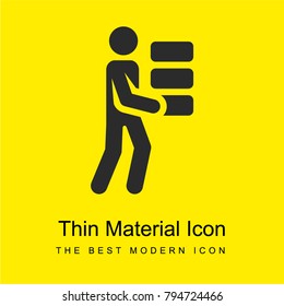 Bricks bright yellow material minimal icon or logo design