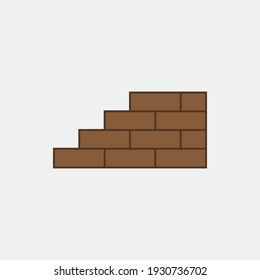 bricks building blocks wall vector icon fence building