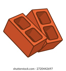 Bricks building material construction flat color vector illustration template design