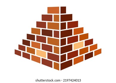bricks for construction on a white background