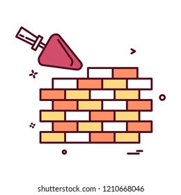 Bricks day  labor wall icon vector design