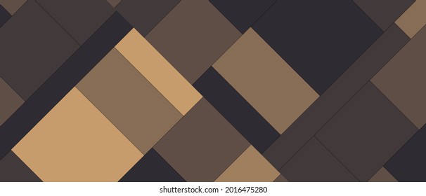 Bricks of different colors are laid in the wall. Horizontal banner. Vector background.