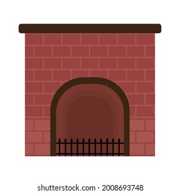 bricks fireplace icon on white background