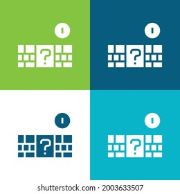 Bricks Flat four color minimal icon set