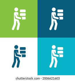 Bricks Flat four color minimal icon set