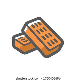 Ladrillos para la ilustración de la caricatura del vector de construcción de viviendas