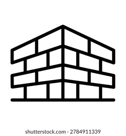 Bricks Icon - Black Outline Icons Style For Building Architectural and Designs