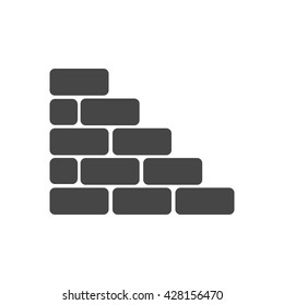 Bricks  icon.
Bricklaying - vector icon .