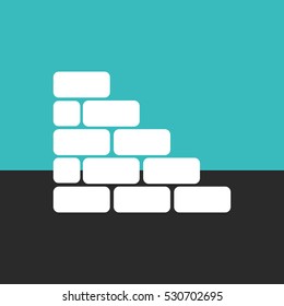 Bricks  icon.
Bricklaying - vector icon .