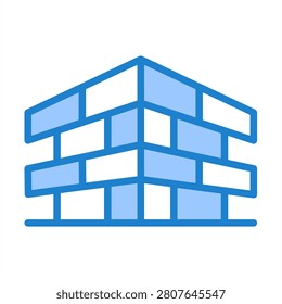 Bricks Icon With Duotone Blue Color For Building Architectural and Designs