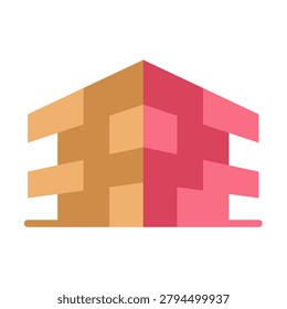 Bricks Icon - Flat Color Icons For Building Architectural and Designs