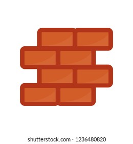 bricks icon in flat style isolated vector illustration on white transparent background