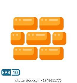 bricks icon in flat style isolated on white background. EPS 10
