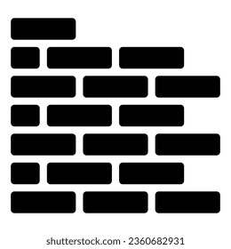 bricks icon in glyph style isolated on white background. Construction tools, vector illustration for graphic design projects