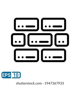 bricks icon in line style isolated on white background. EPS 10