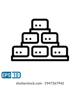 icono de ladrillos con estilo de línea aislado en fondo blanco. EPS 10