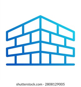 Bricks Icon - Outline Gradient Icons For Building Architectural And Designs