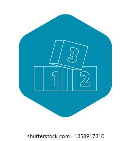 Bricks icon. Outline illustration of bricks vector icon for web