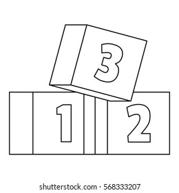 Bricks icon. Outline illustration of bricks vector icon for web
