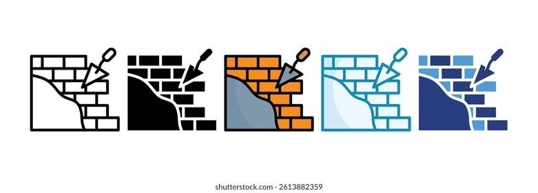 Bricks Icon Set Multiple Style Collection