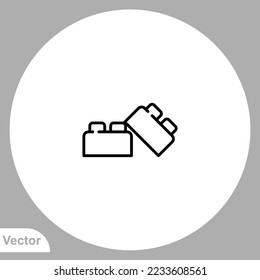 Bricks icon sign vector,Symbol, logo illustration for web and mobile