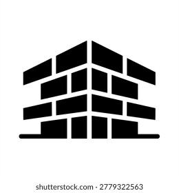 Bricks Icon - Solid Black Glyph Icons For Building Architectural and Designs