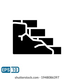 bricks icon in solid style isolated on white background. EPS 10