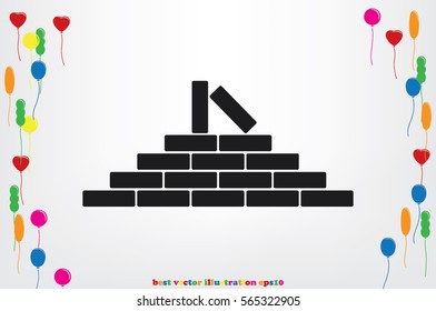 Bricks icon vector illustration eps10.