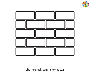 bricks, icon, vector illustration eps10