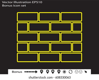 bricks, icon, vector illustration eps10