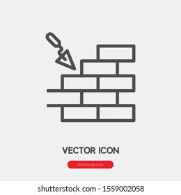 bricks icon vector. Linear style sign for mobile concept and web design. bricks symbol illustration. Pixel vector graphics - Vector.