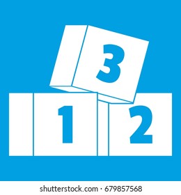 Bricks icon white isolated on blue background vector illustration